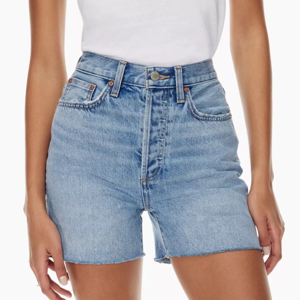 Aritzia Denim Forum The Yoko Mid Thigh Short